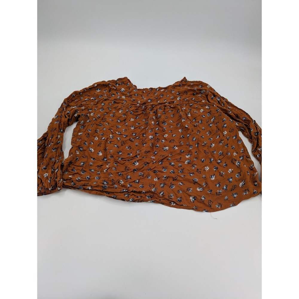 Lucky Brand Top Blouse Size 2XL Plus Floral Smocked‎ Cottagecore Peasant - Picture 7 of 7